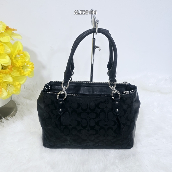 Coach Colette Carryall Black Signature Satchel Bag - Picture 3 of 17